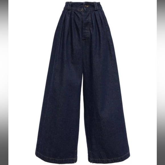 Maison Martin Margiela Denim - Maison Margiela Blue Pleated Wide-Leg Jeans